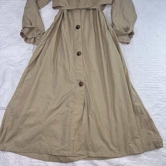 We The Free People Eastwick Trench Coat Women's Size L Beige Nylon Light NWOT - Picture 14 of 16